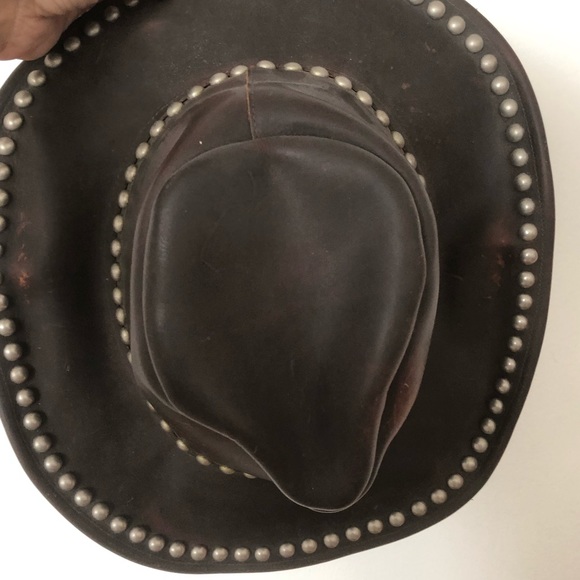 SOLD - Vintage Leather Studded Women’s / Child’s Western Cowboy Hat - Picture 6 of 9